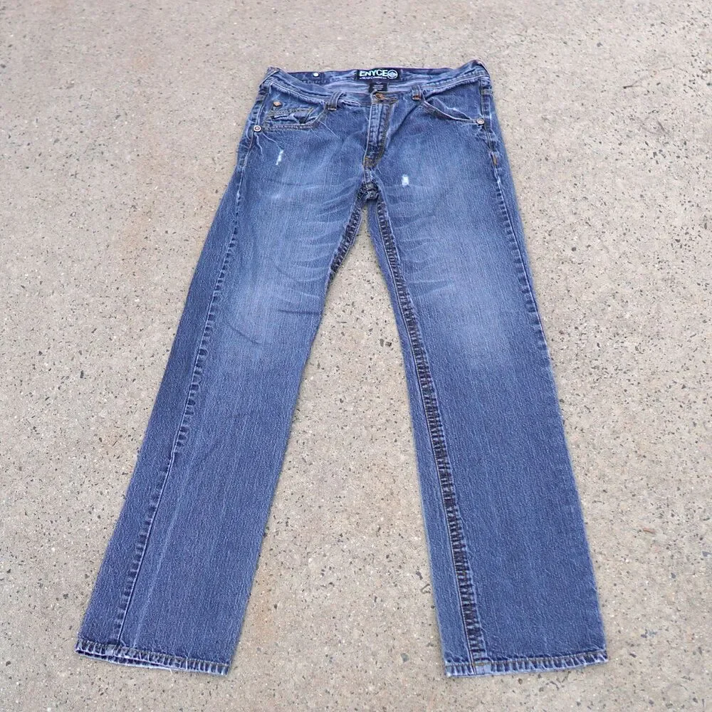 Vintage Y2K Enyce Jeans Size 34 Low Rise Relaxed Fit 100% Cotton Denim Hip Hop